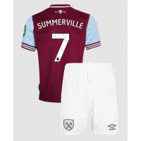 Maglia Calcio West Ham United Crysencio Summerville #7 Prima Divisa Bambino 2024-25 Manica Corta (+ pantaloncini)